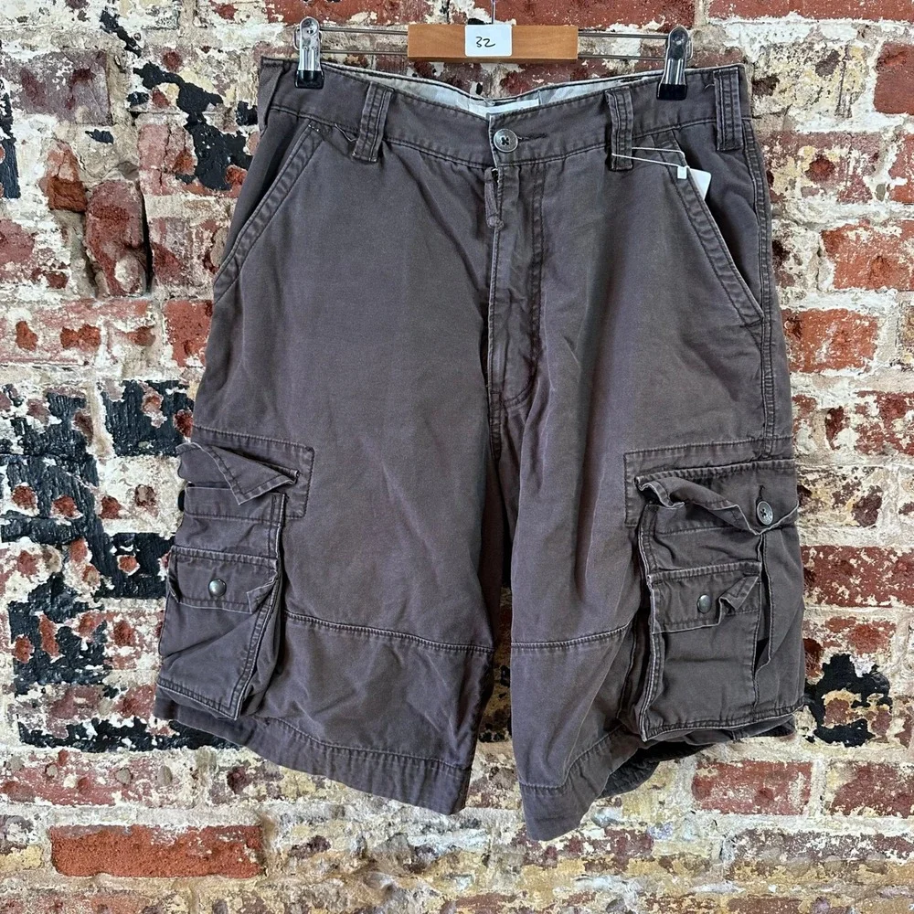 Levi's Squad Cargo Dark Brown Shorts workwear casual Relaxed Work Mens 32 Y2K
